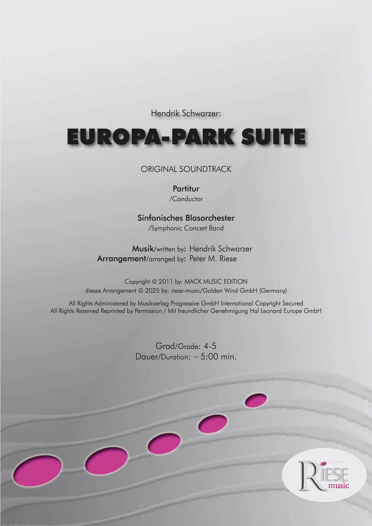 Europa-Park Suite, für Blasorchester arrangiert von Peter Riese