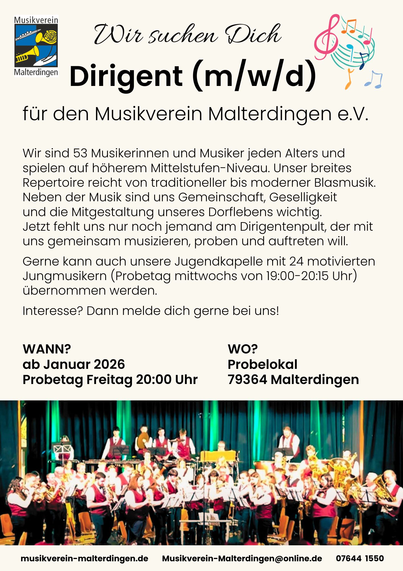 Anzeige Dirigent MV Malterdingen