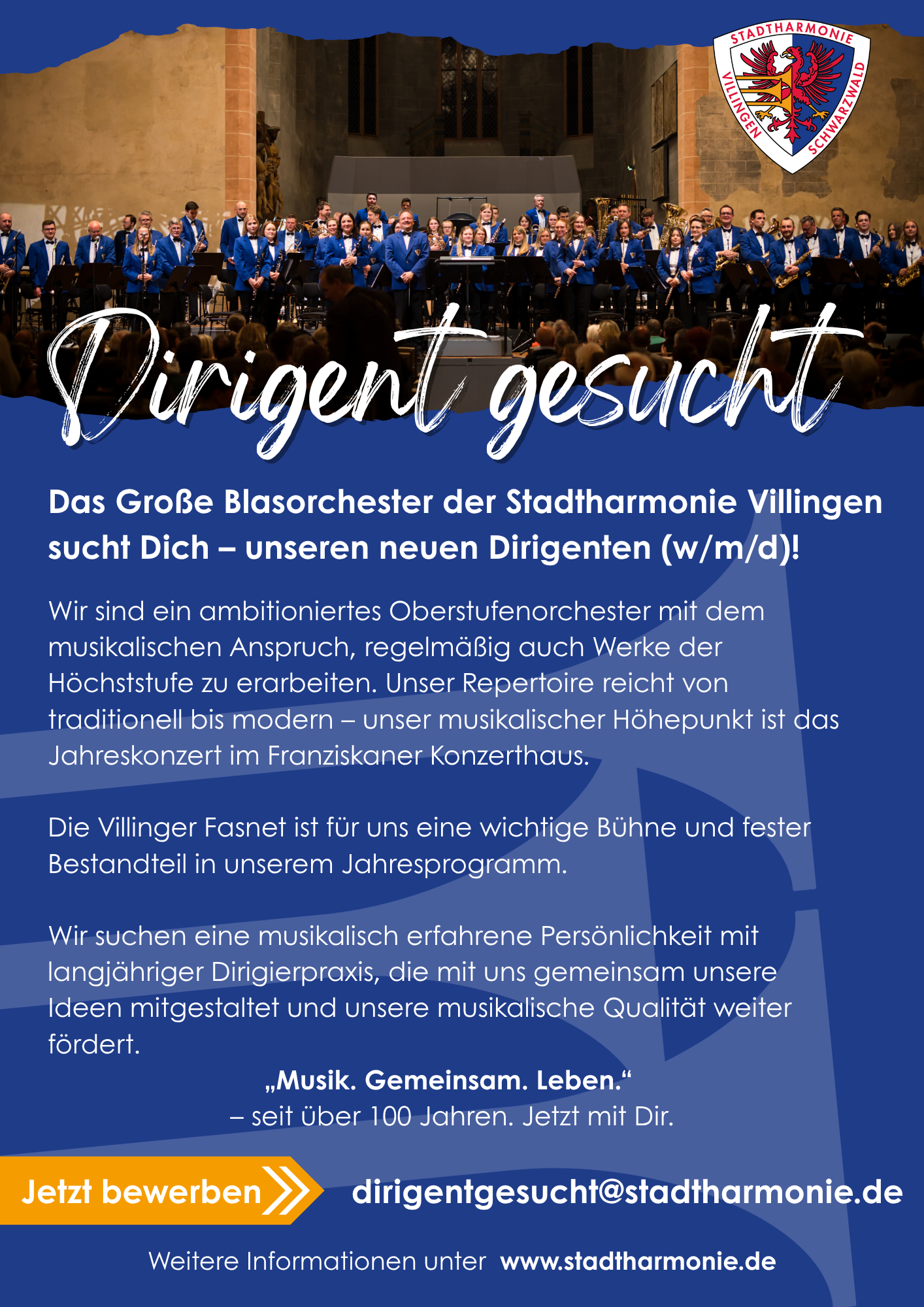 Dirigent gesucht Anzeige